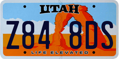 UT license plate Z848DS