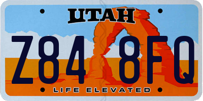 UT license plate Z848FQ