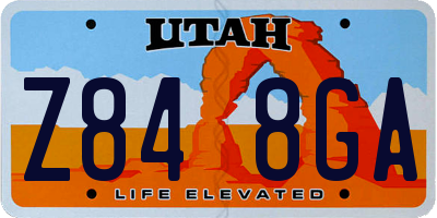 UT license plate Z848GA