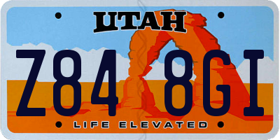 UT license plate Z848GI