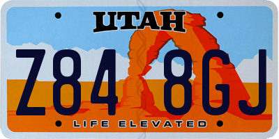 UT license plate Z848GJ