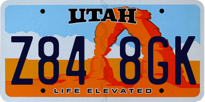 UT license plate Z848GK
