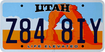 UT license plate Z848IY