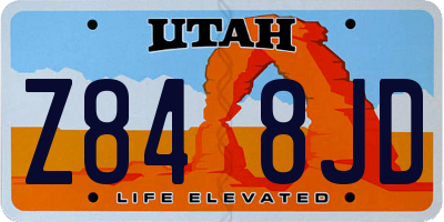UT license plate Z848JD