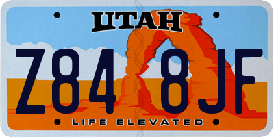 UT license plate Z848JF