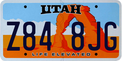 UT license plate Z848JG