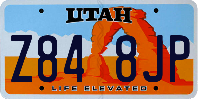 UT license plate Z848JP