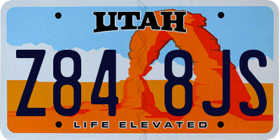 UT license plate Z848JS