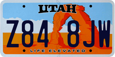 UT license plate Z848JW