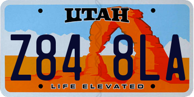 UT license plate Z848LA