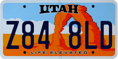 UT license plate Z848LD
