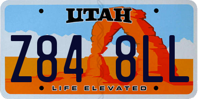 UT license plate Z848LL
