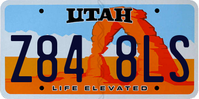 UT license plate Z848LS