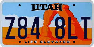 UT license plate Z848LT