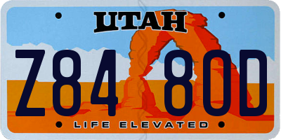 UT license plate Z848OD