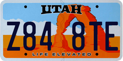 UT license plate Z848TE