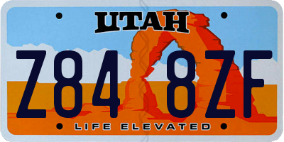 UT license plate Z848ZF
