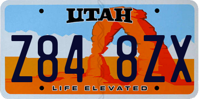 UT license plate Z848ZX