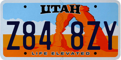 UT license plate Z848ZY