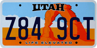 UT license plate Z849CT