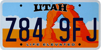 UT license plate Z849FJ