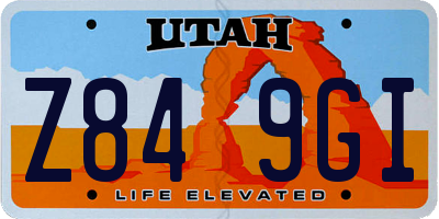 UT license plate Z849GI