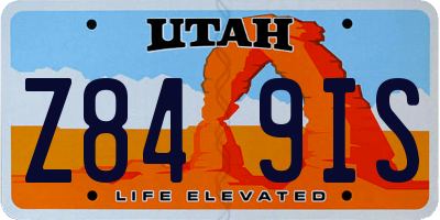 UT license plate Z849IS