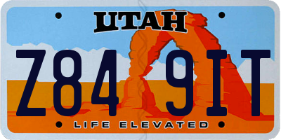 UT license plate Z849IT