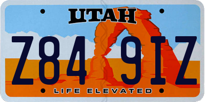 UT license plate Z849IZ