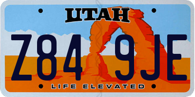 UT license plate Z849JE