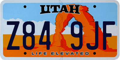 UT license plate Z849JF