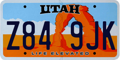 UT license plate Z849JK