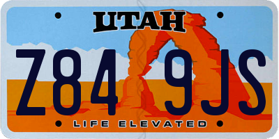 UT license plate Z849JS