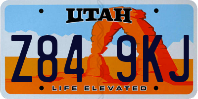 UT license plate Z849KJ