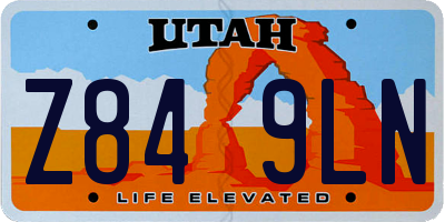UT license plate Z849LN