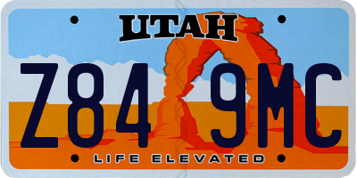 UT license plate Z849MC