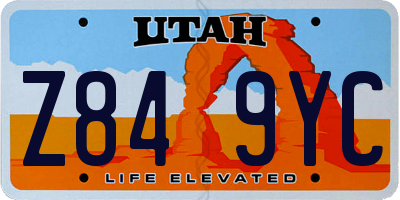 UT license plate Z849YC