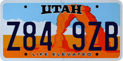 UT license plate Z849ZB