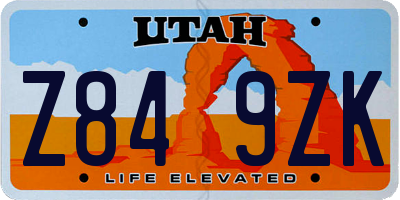 UT license plate Z849ZK