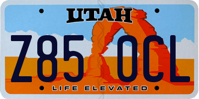 UT license plate Z850CL