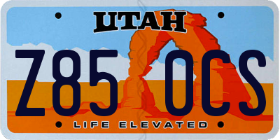 UT license plate Z850CS