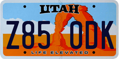 UT license plate Z850DK