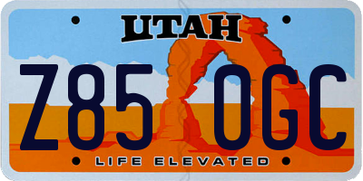 UT license plate Z850GC
