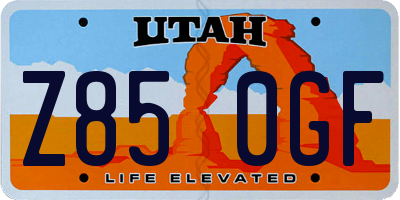 UT license plate Z850GF