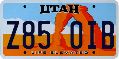 UT license plate Z850IB