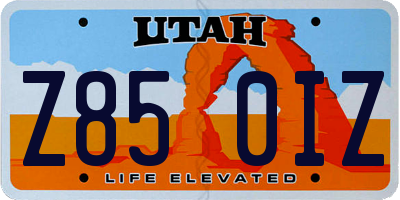 UT license plate Z850IZ