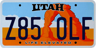 UT license plate Z850LF