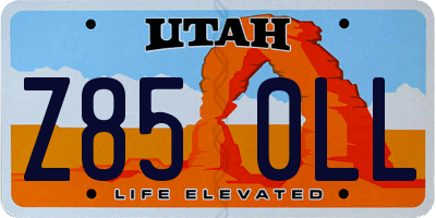 UT license plate Z850LL