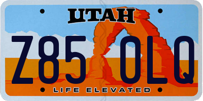 UT license plate Z850LQ