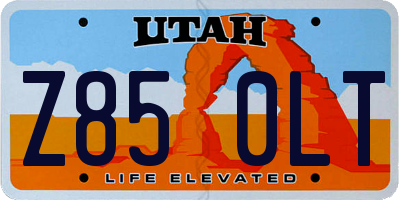 UT license plate Z850LT